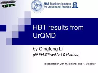 hbt results from urqmd