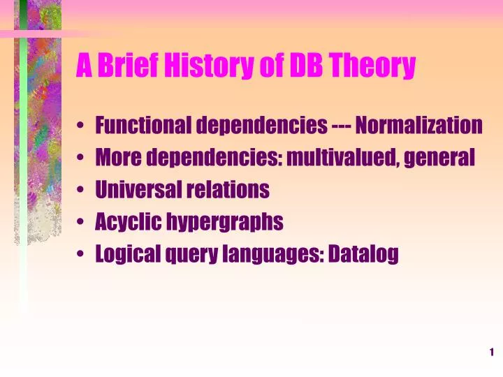 a brief history of db theory