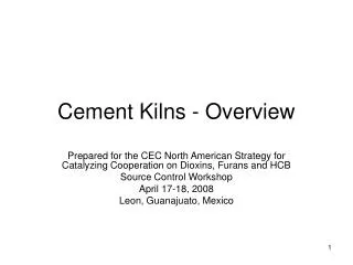 Cement Kilns - Overview