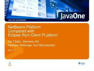 NetBeans Platform Compared with Eclipse Rich Client PLatform