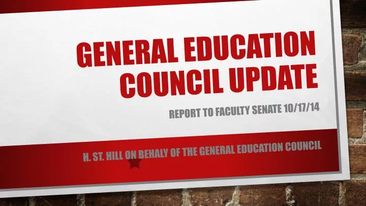 general education council update