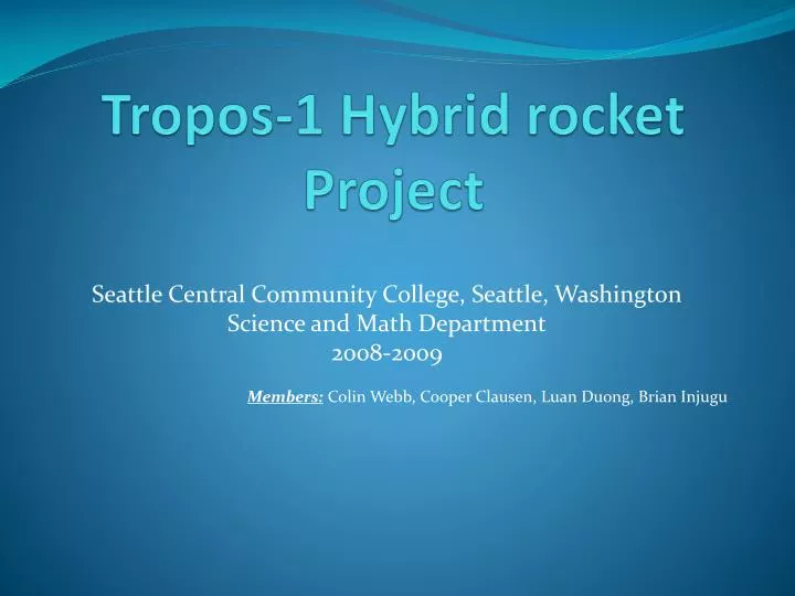 tropos 1 hybrid rocket project