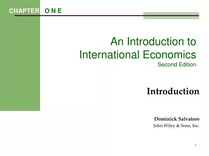 an introduction to international economics second edition