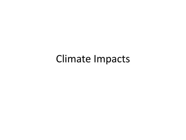 climate impacts