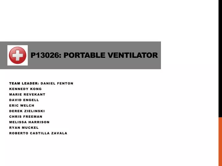 p13026 portable ventilator