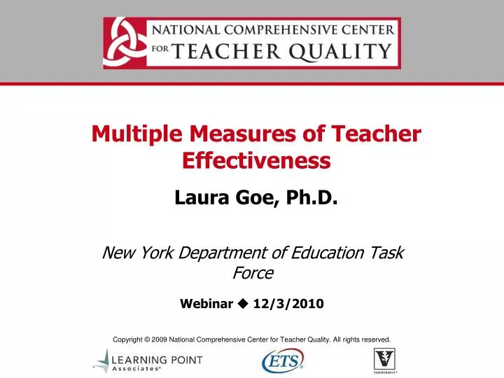 multiple measures of teacher effectiveness laura goe ph d
