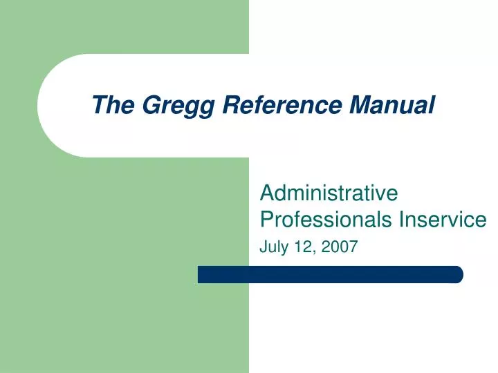 the gregg reference manual