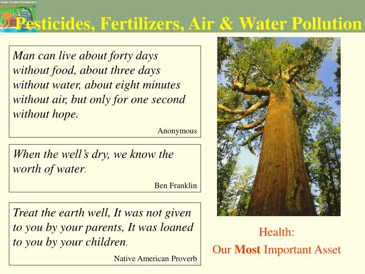 pesticides fertilizers air water pollution
