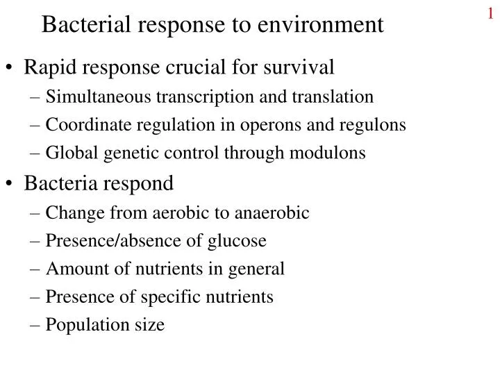 bacterial response to environment