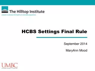 HCBS Settings Final Rule