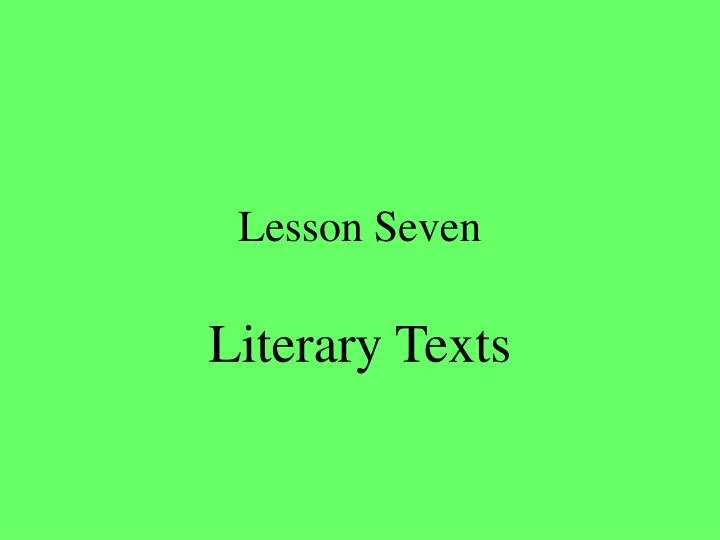 lesson seven