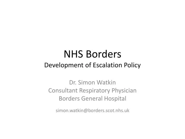 nhs borders development of escalation policy