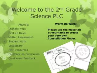 Welcome to the 2 nd Grade Science PLC
