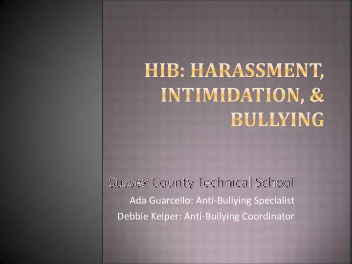 hib harassment intimidation bullying