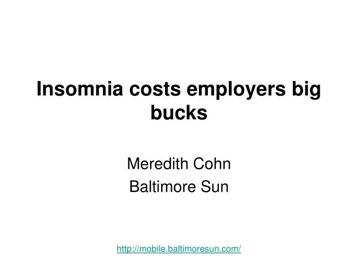 insomnia costs employers big bucks