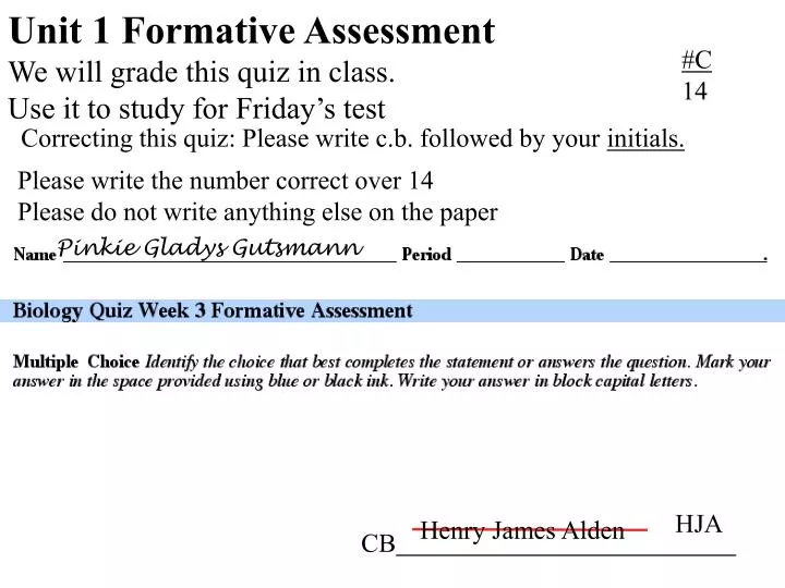 unit 1 formative assessment we will grade this quiz in class use it to study for friday s test