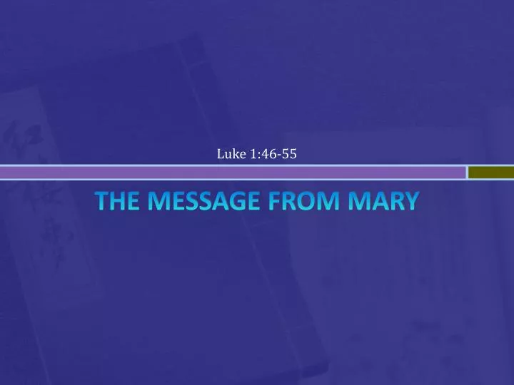 the message from mary