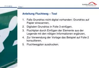 Anleitung Fluchtweg – Tool