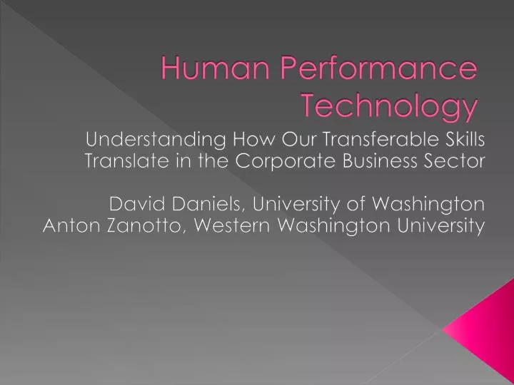 human performance technology