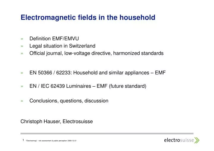 electromagnetic fields in the household