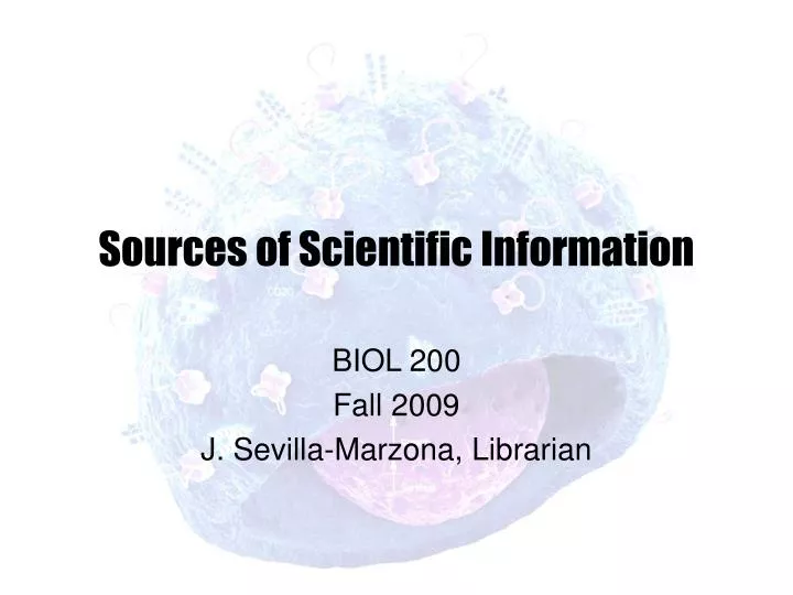 sources of scientific information