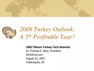 2008 Turkey Outlook: A 5 th Profitable Year?