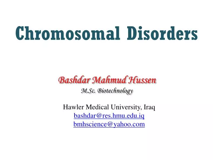 chromosomal disorders