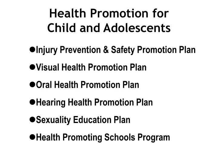 health promotion for child and adolescents