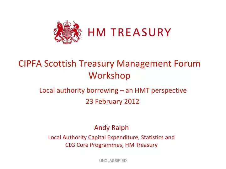 cipfa scottish treasury management forum workshop