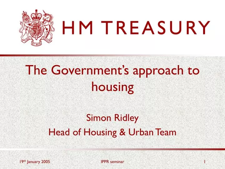 the government s approach to housing