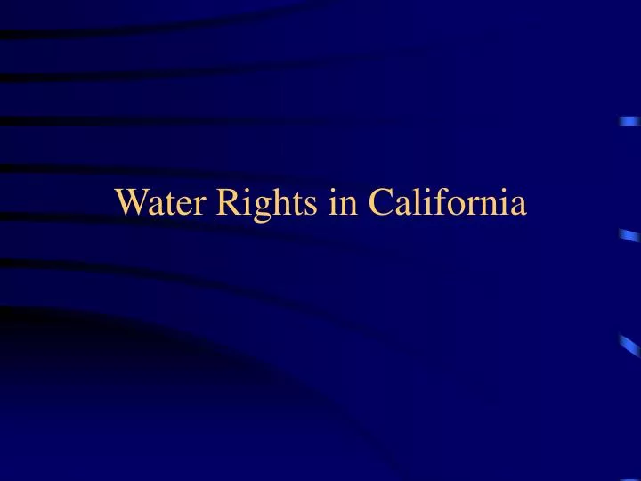 water rights in california
