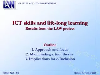 ICT skills and life-long learning Results from the LAW project