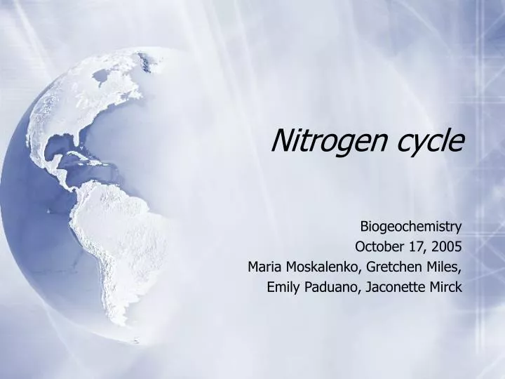 nitrogen cycle