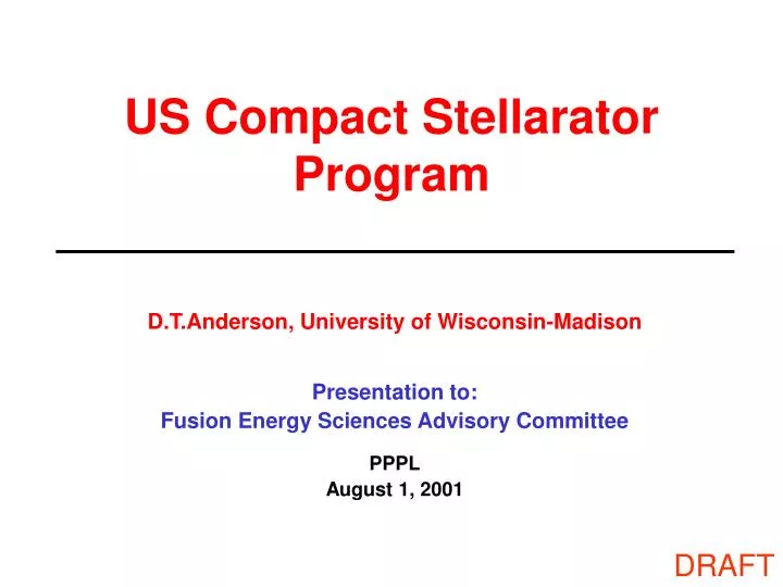 us compact stellarator program