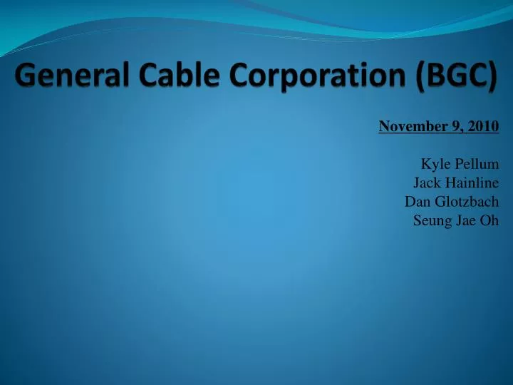 general cable corporation bgc