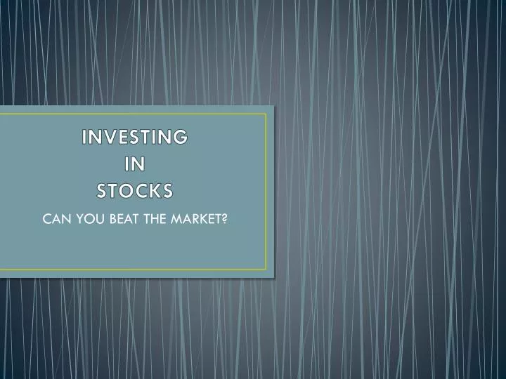 investing in stocks