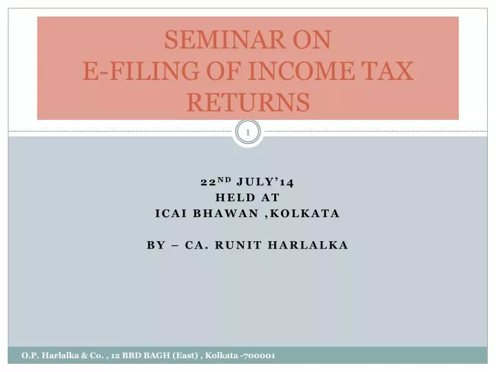 seminar on e filing of income tax returns
