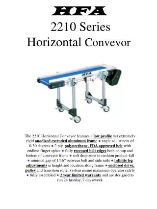 HFA 2210 Series Horizontal Conveyor