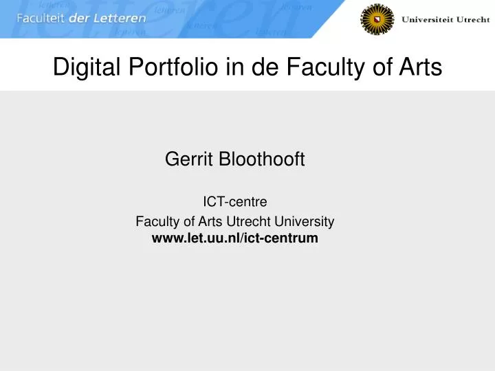 digital portfolio in de faculty of arts