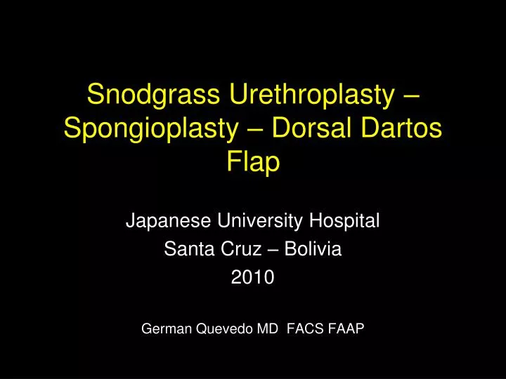 snodgrass urethroplasty spongioplasty dorsal dartos flap