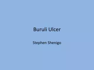 Buruli Ulcer