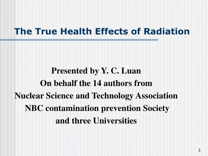 the true health effects of radiation