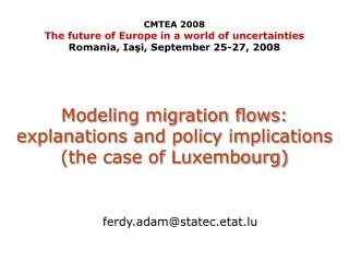Modeling migration flows: explanations and policy implications (the case of Luxembourg)
