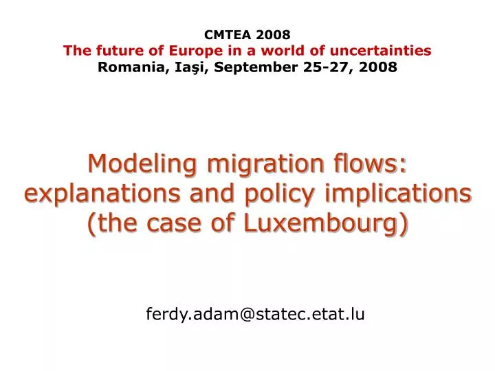 modeling migration flows explanations and policy implications the case of luxembourg