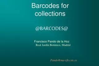 Barcodes for collections