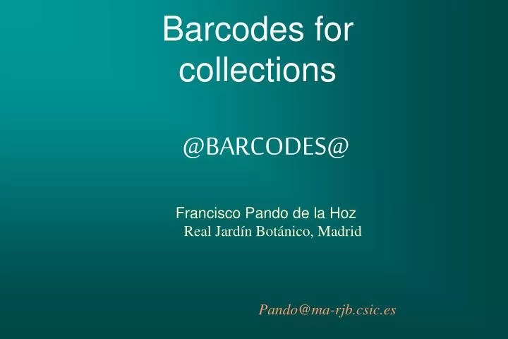 barcodes for collections