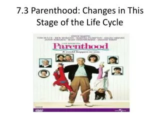 7.3 Parenthood: Changes in This Stage of the Life Cycle