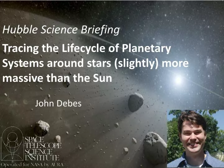 tracing the lifecycle of planetary systems around stars slightly more massive than the sun