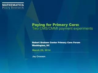Paying for Primary Care: