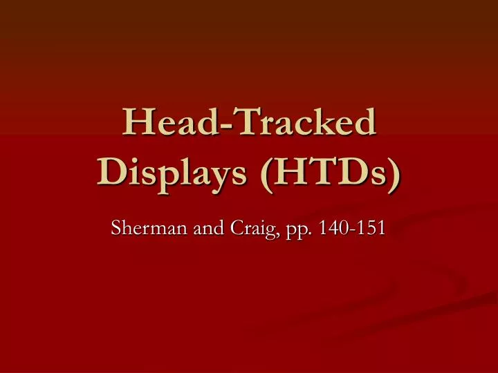 head tracked displays htds